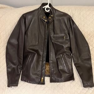 Schott NYC Leather Moto Jacket Made In U.S.A. with Vest
